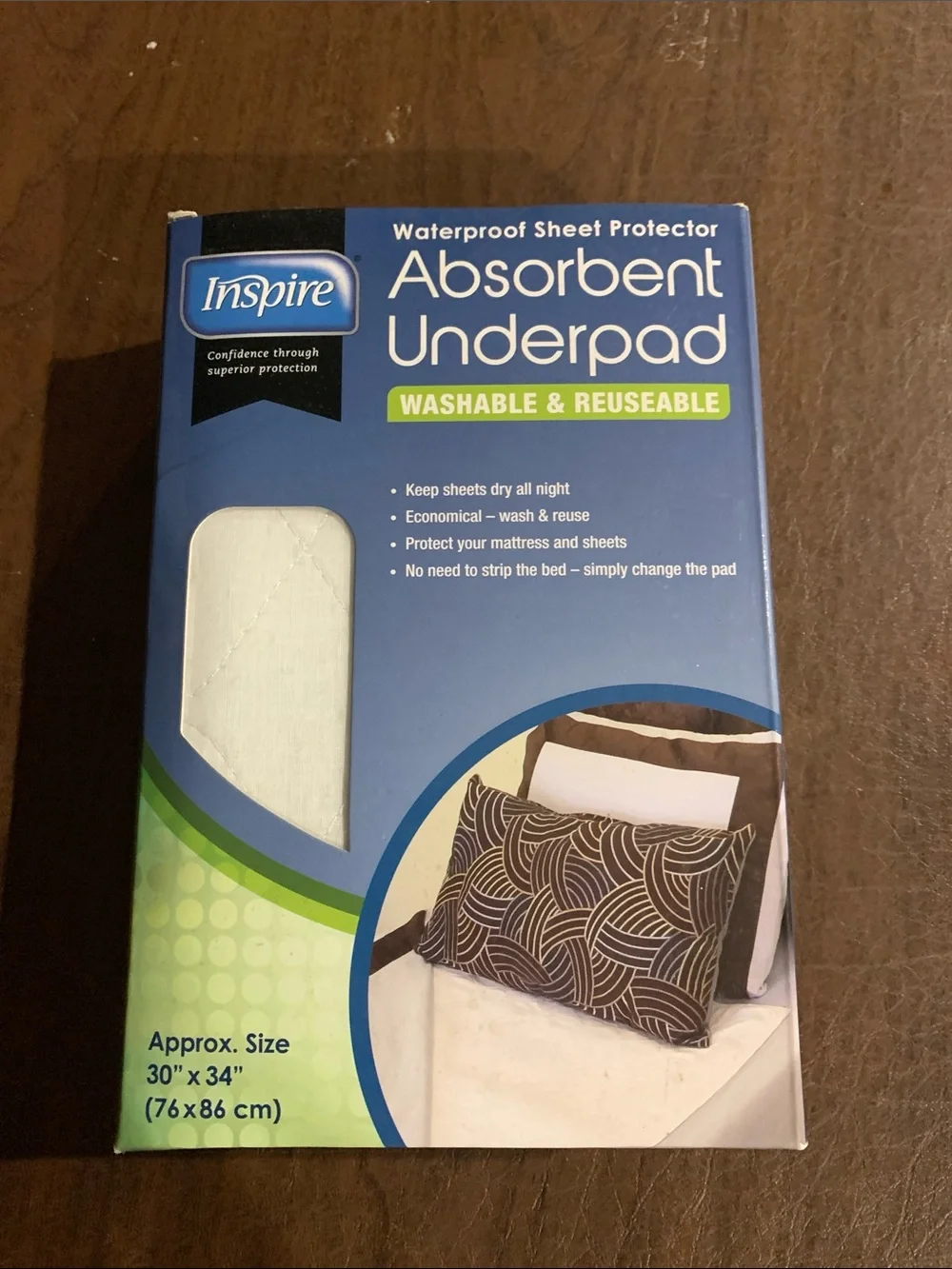 Inspire Blue and Green Waterproof Absorbent Underpad